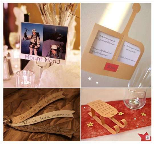 mariage hiver menu_cabine_telepherique_carte_postale_luge_bois