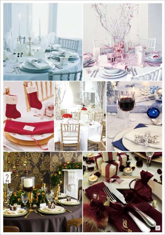 mariage hiver couleurs decoration table blanc rose vert bordeaux or bleu