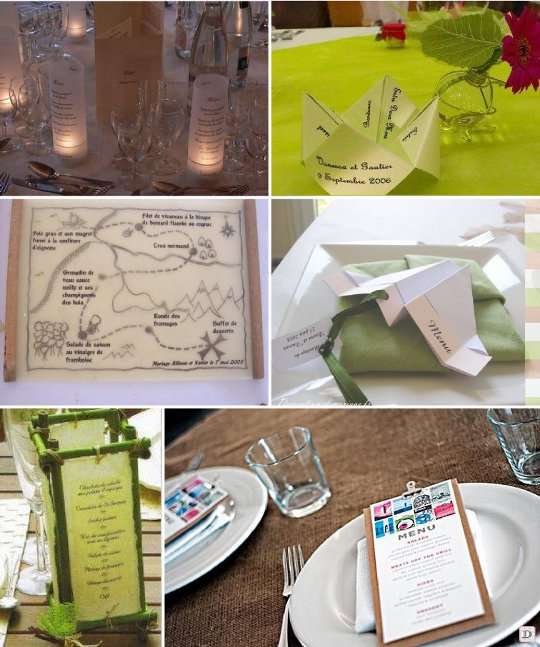 Idees Pour Les Presentations De Menu De Mariage