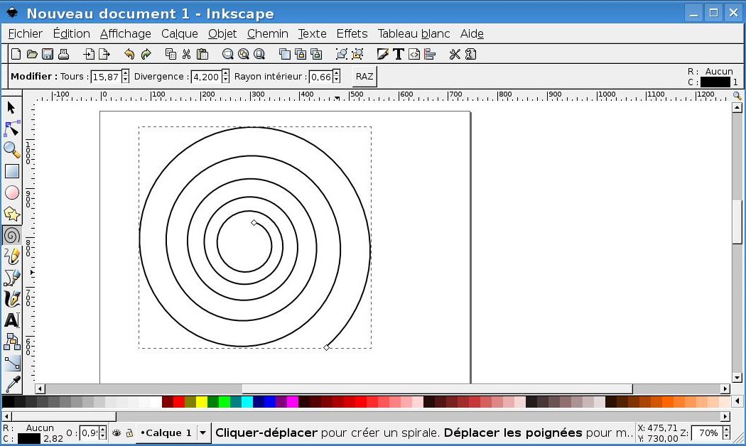 realisation tutoriel mode d'emploi fiche technique mettre texte en spirale sous inkscape