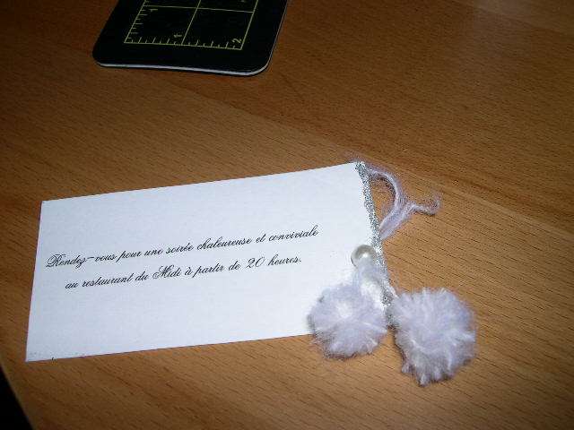   realisationfaire part mariage  hiver pompon en laine explication 