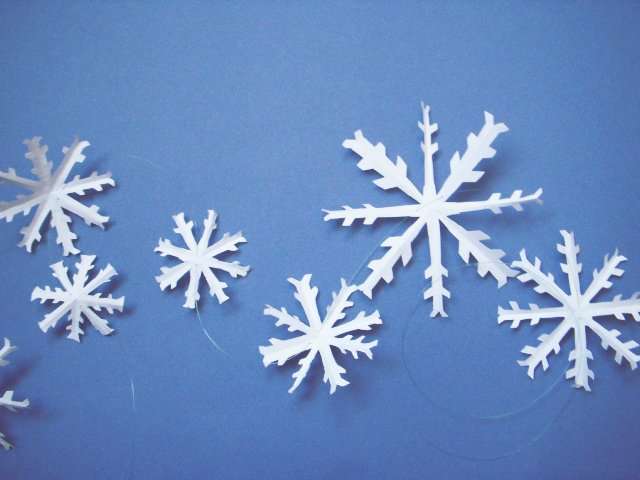 Flcons de neige en papier flocon papier décoration Noel hiver faire soi même réalisation