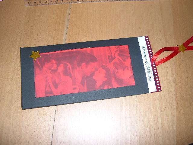 réalisation invitation mariage thème cinéma réalisation faire part mariage thème cinéma explication mode d'emploi pochette