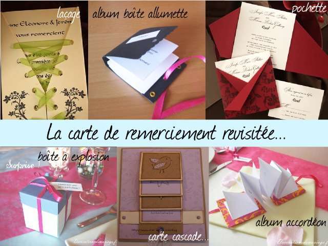 Remerciements de mariage carte laçage boîte allumette pochette  boîte à explosion scrapbooking carte cascade allbum accordéon