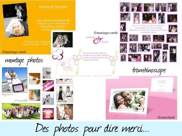 Remerciements de mariage montage photo