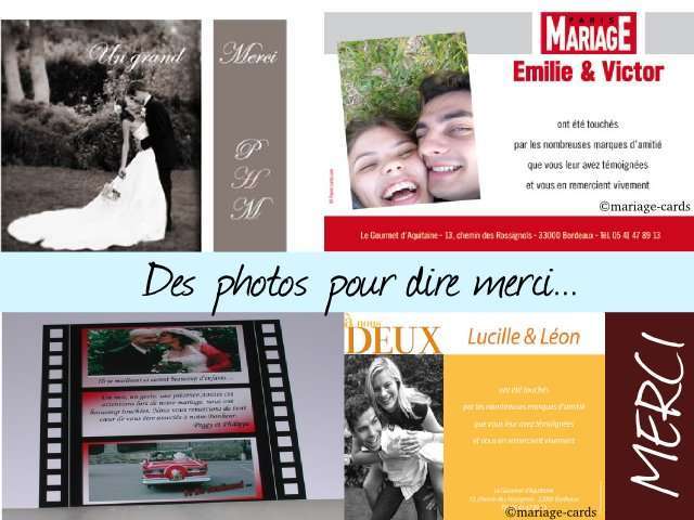 Remerciements de mariage photo une de magazine pellicule photo cinéma