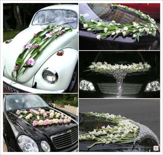 decoration_voiture_mariage_composition_florale_moderne_maille_fer