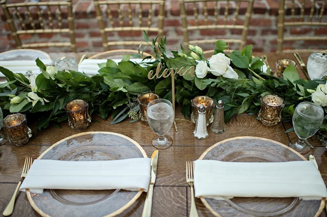 feuillage verts-decoration table-mariage
