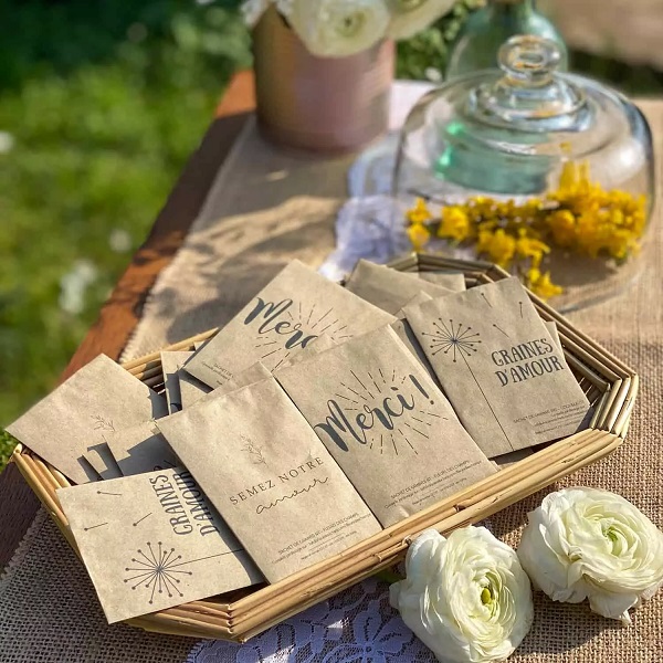 cadeau invités mariage sachets de graines ecolo