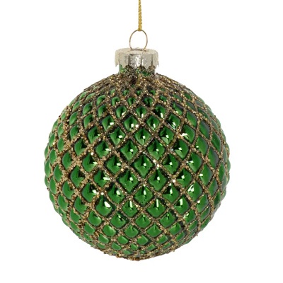 boule de noel à picots verte