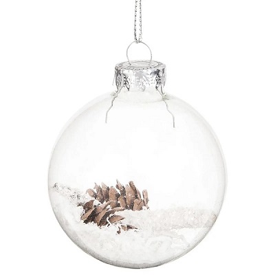 boule de noel verre decor pomme de pin