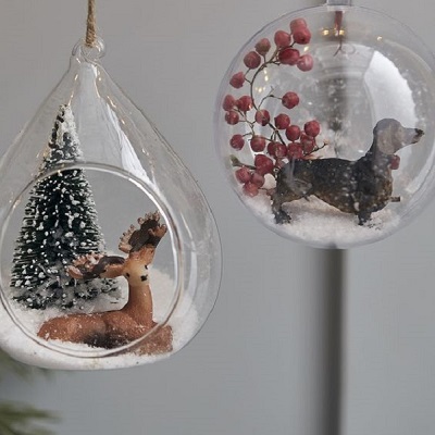 boule en verre ouverte decor de noel