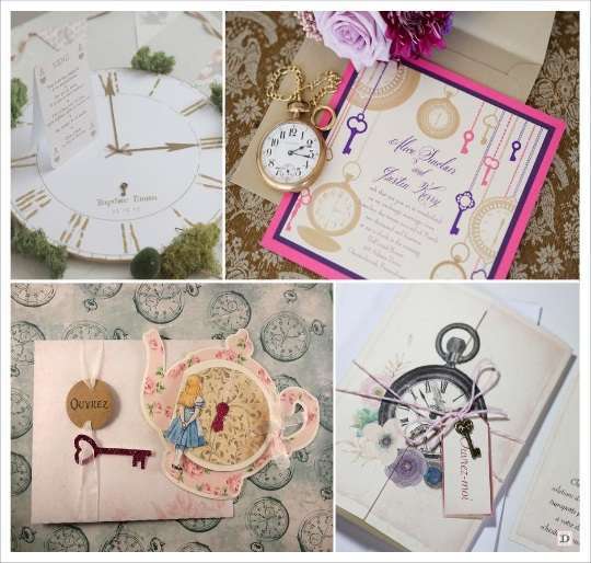 decoration mariage alice au pays des merveilles faire part invitation