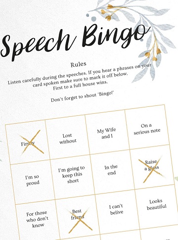 bingo discours pour mariage