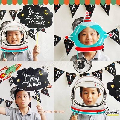 accessoire photoboth anniversaire astronaute