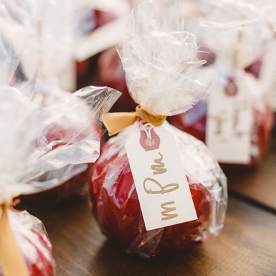 cadeau invité pomme mariage automne