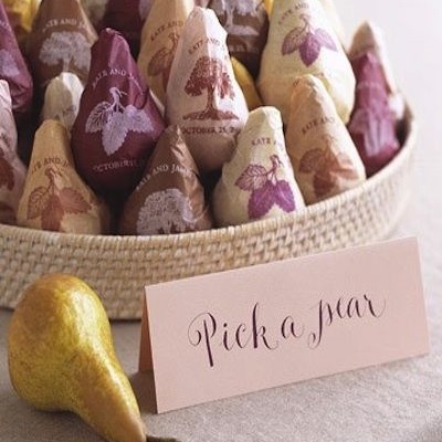 cadeau invités poire pour mariage d'automne