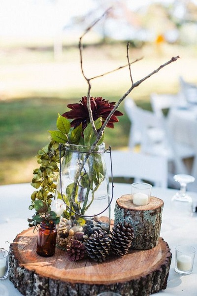 decoration table theme automne branchage