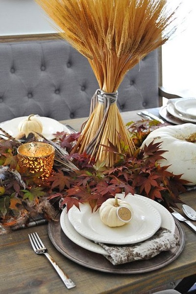 decoration de table mariage automne épis blé