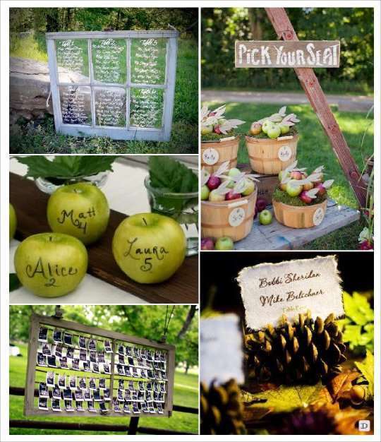 plan de table mariage automne fenetre pomme panier photos porte de pin escort card