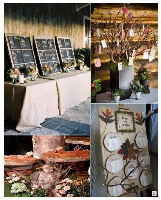 mariage automne plan de table ardoise arbre