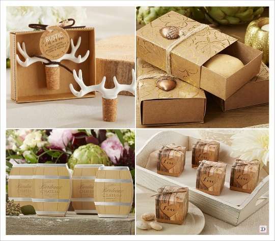 mariage automne cadeaux invités boite dragées barrique kraft écocrce boucchon stopper bois de cerf