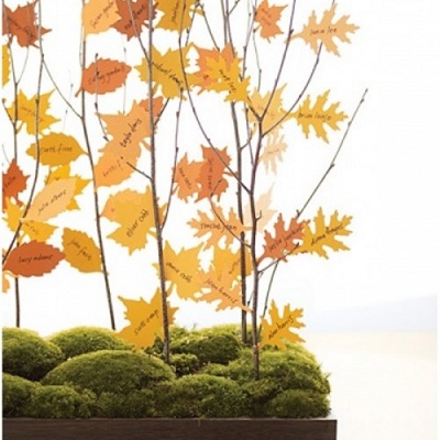 plan de table mariage feuilles arbre automne