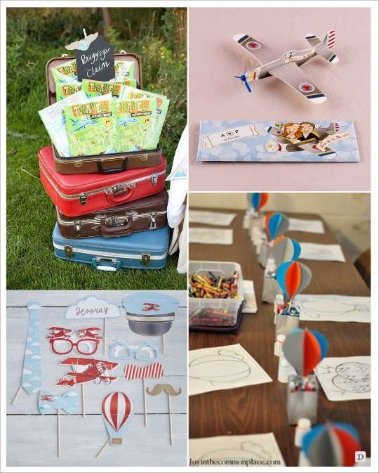 Déco Gâteau Ours Pilote – 13 Pièces Nuages, étoiles, Avion, échelle – Pour Anniversaire Thème Voyage, Baby Shower, Baptême, PVC Et Mousse