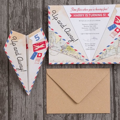 carton invitation anniversaire aviateur 