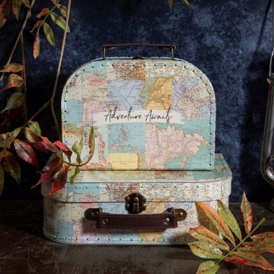 valise mappemonde decoration anniversaire avion