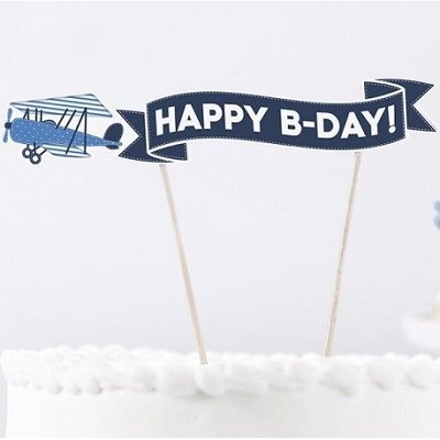 cake topper anniversaire avion