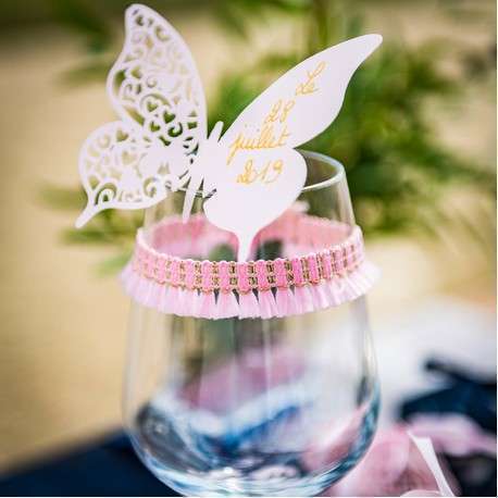 marque place papillon bapteme champetre chic fille