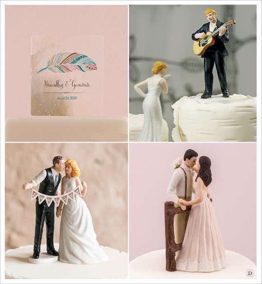 decoration mariage boheme figurine pièce montée sujet plexiglas