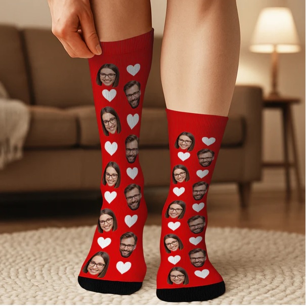 cadeau-mariage chaussette photo couple