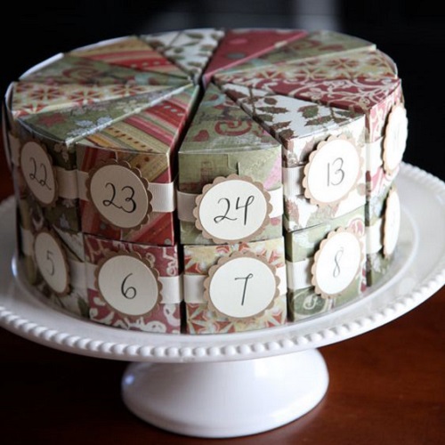 idee calendrier noel en forme de gateau boite part