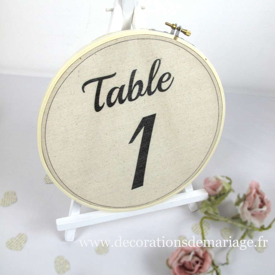 numero table mariage cercle a broder