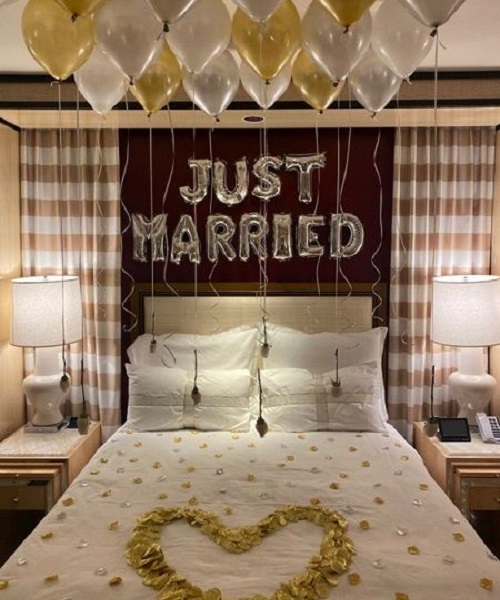 ballons lettre decoration chambre mariage