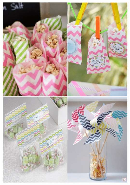 decoration mariage chevron sac en papier goodie bags moulin a vent