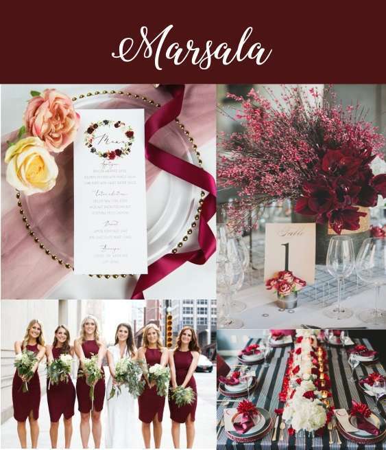 couleur mariage 2020 marsala bordeaux decoration mariage