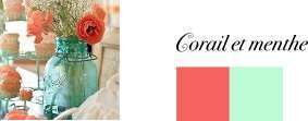 couleur mariage corail et menthe