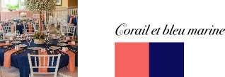 couleur mariage corail et bleu marine