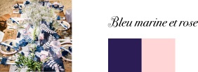 couleur mariage bleu marine et rose