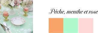 couleur mariage menthe peche et rose