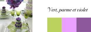 couleurs mariage violet parme vert