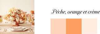 couleurs mariage peche creme orange