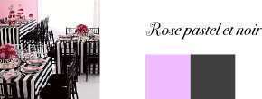 couleurs mariage noir rose pastel