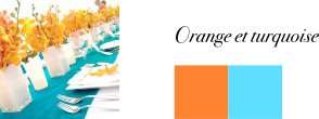 couleurs mariage orange bleu turquoise