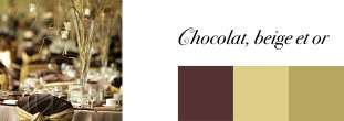 couleurs mariage chocolat beige or