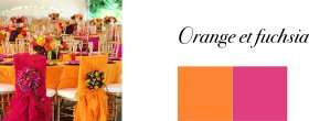 couleurs mariage orange fuchsia