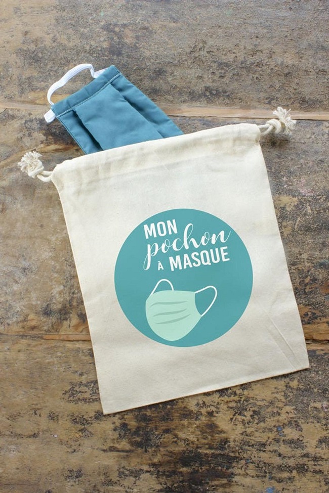 pochon rangeemnt masque covid cadeau invité mariage
